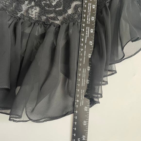 Intimate Concepts by Terry Russo Vintage Black Sheer Lace Lingerie Dress Small - Picture 8 of 10